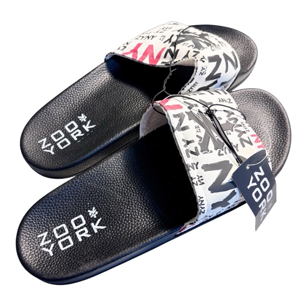 Zoo York Monochrome Slide Sandals with Red Highlights, size 11
